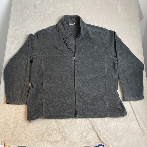 Bass Pro Shops Men's Fleece Jacket 2XL Full-Zip Gray Full Zip Stand Collar - Picture 10 of 10